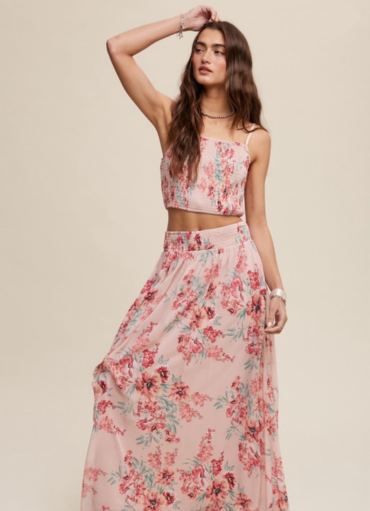 Cassie Floral Top and Skirt Set