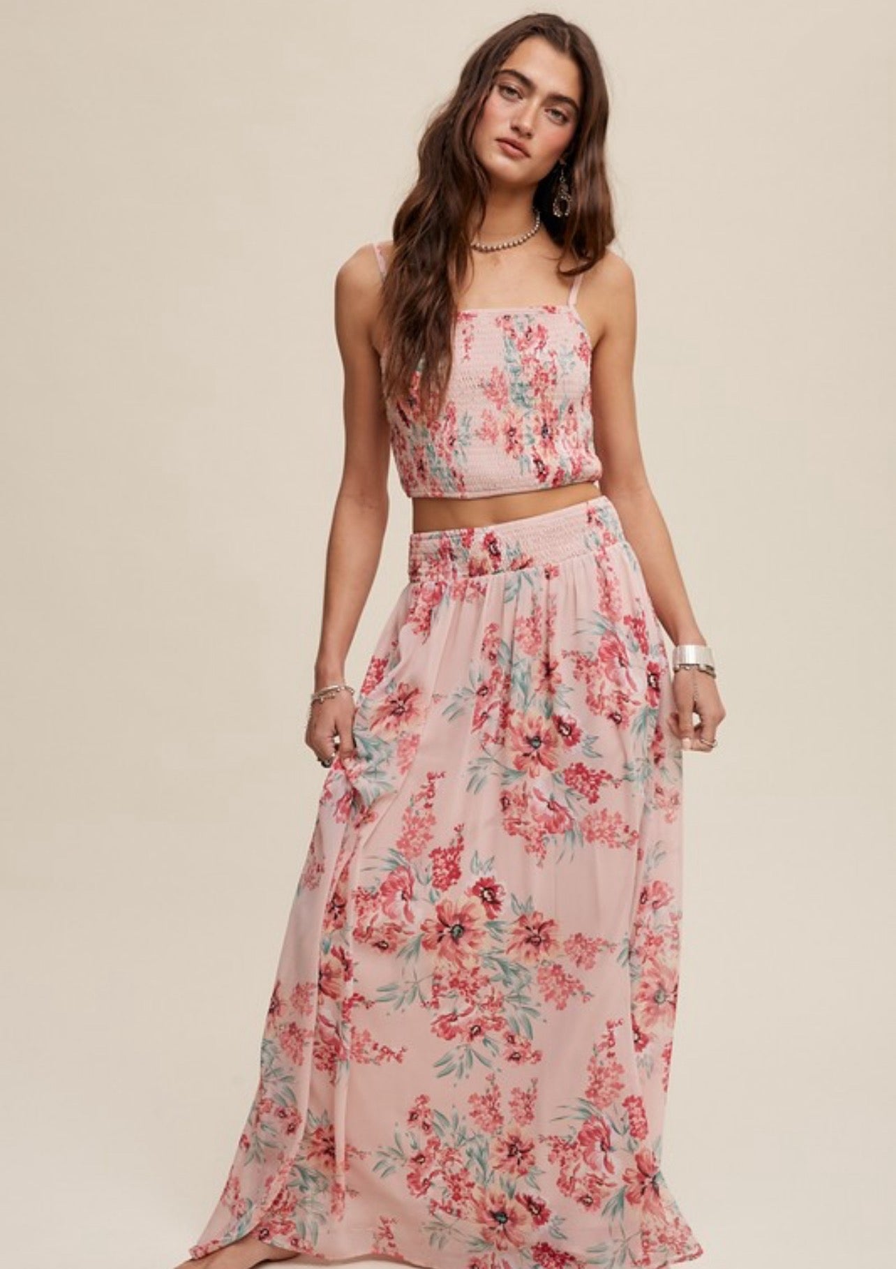 Cassie Floral Top and Skirt Set