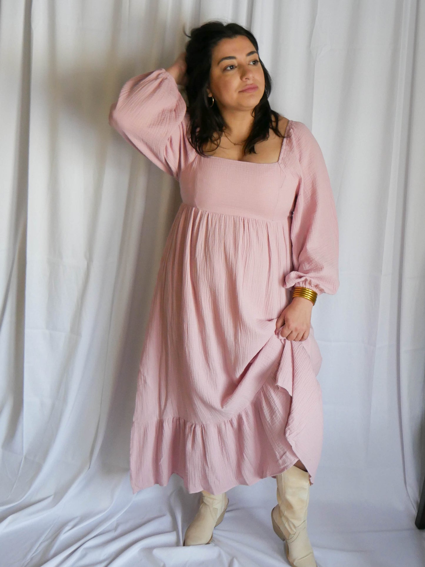 Saraya Pink Midi Dress